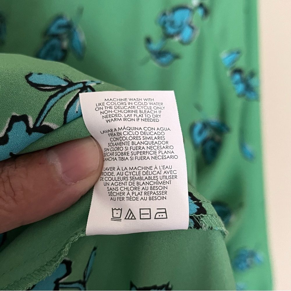CAbi Go To Green/Blue Floral Button Down Blouse 5891 Shirt Top Size XS - Picture 8 of 10